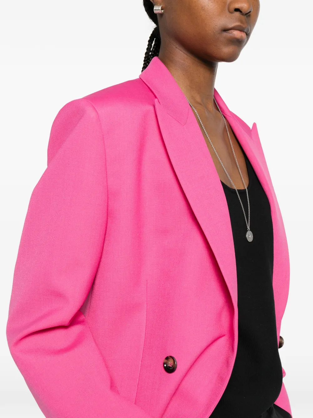 Alberta Ferretti Jack met dubbele rij knopen Roze