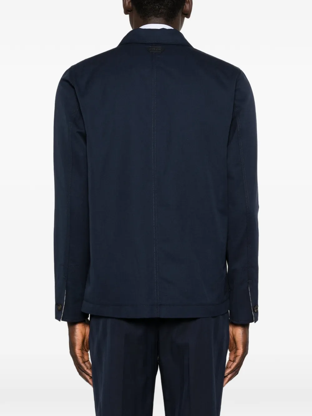 Jacob Cohën Buttoned Pocket Jacket in Blue, view 4