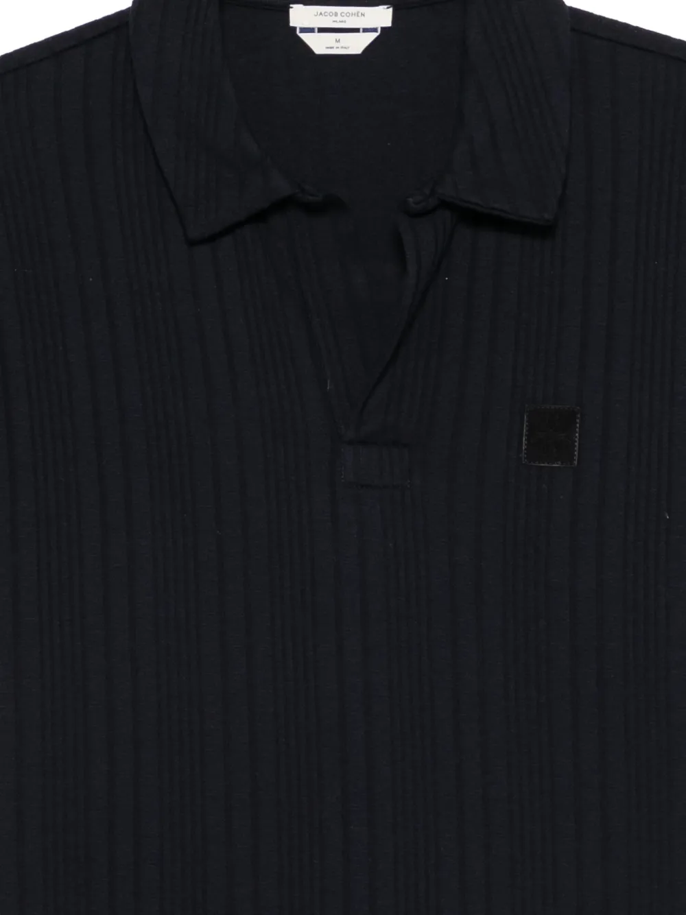 Jacob Cohën Geribbeld poloshirt met patch Blauw