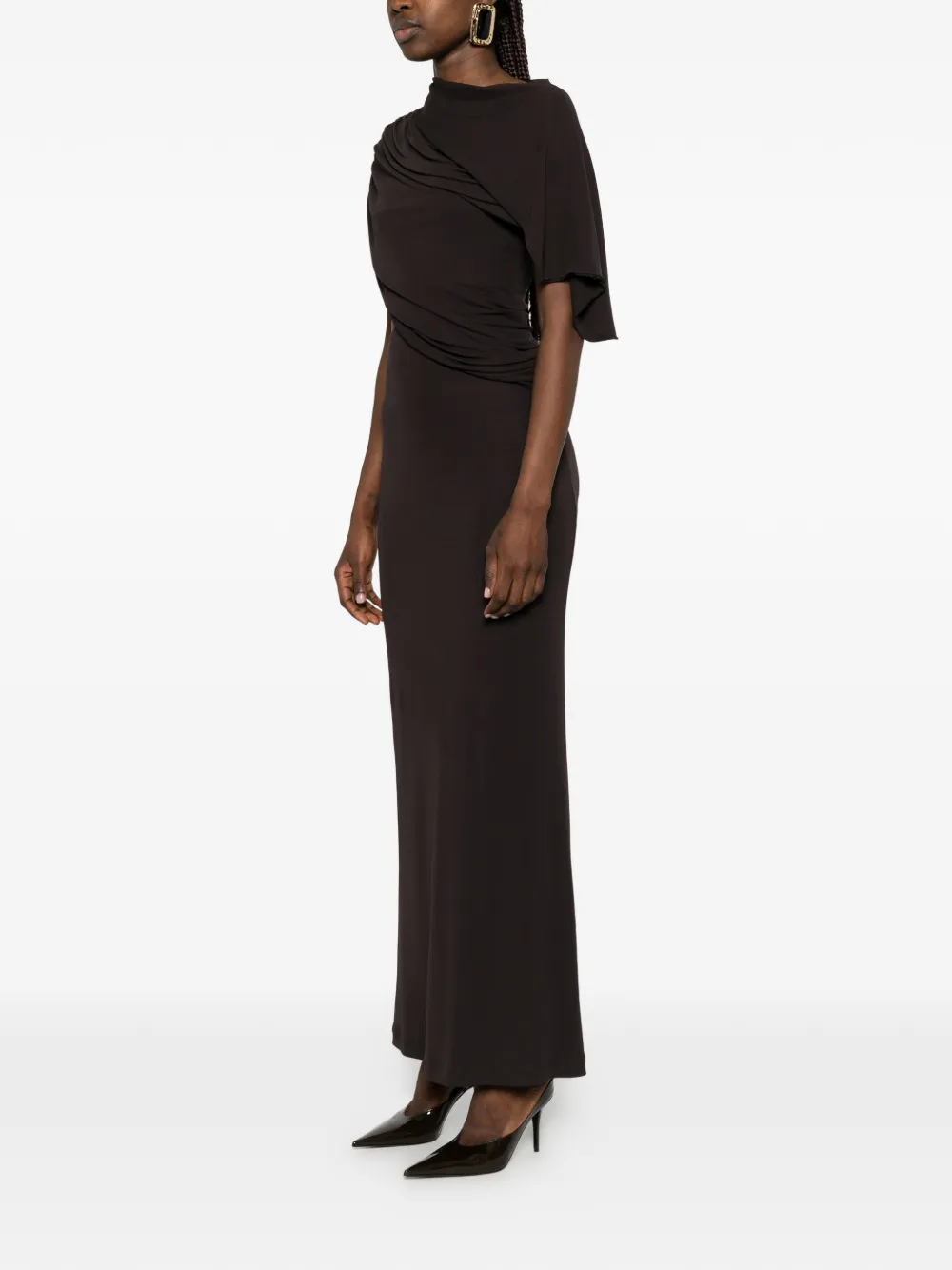 Alberta Ferretti Gedrapeerde maxi-rok Bruin
