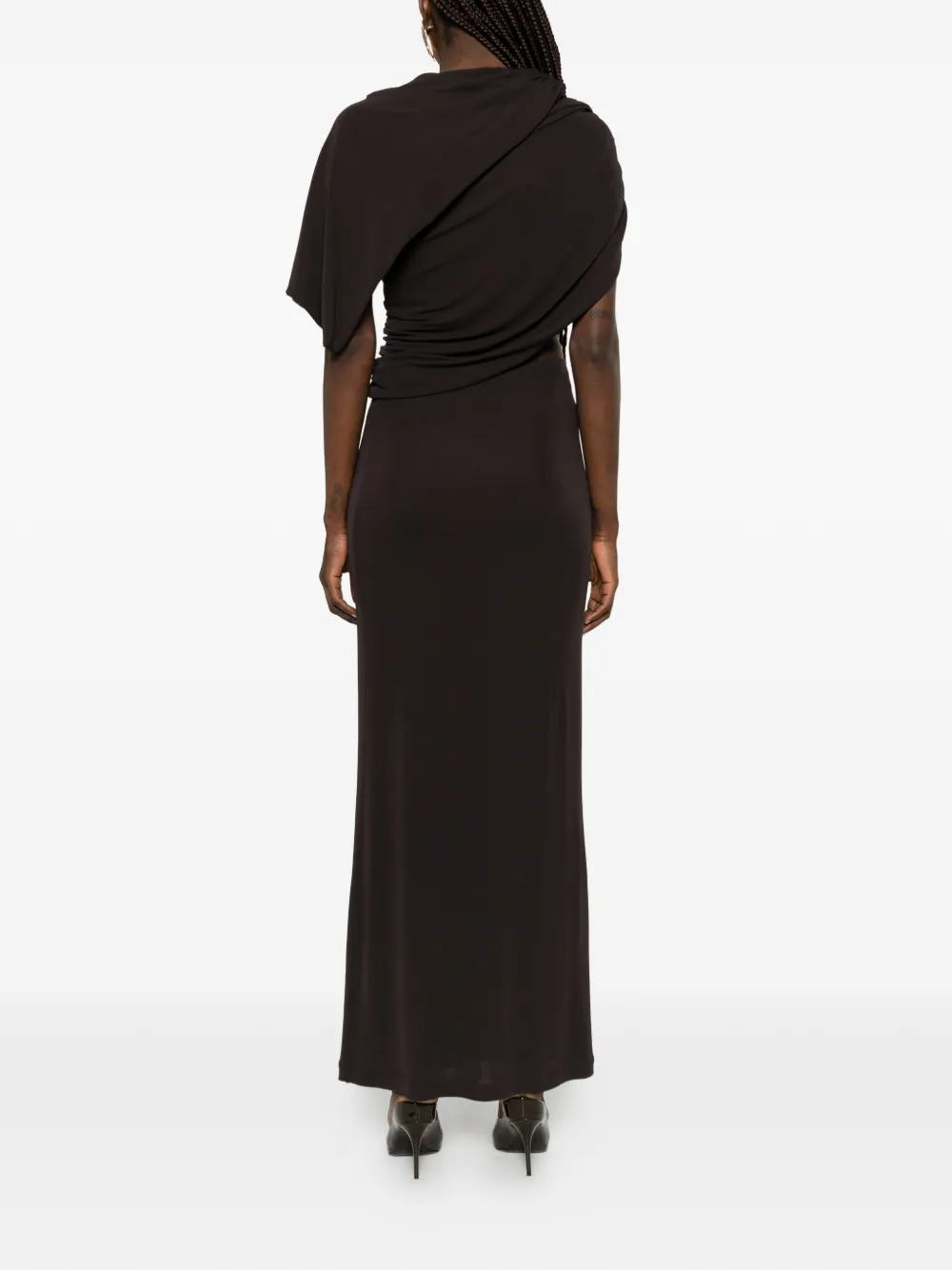 Alberta Ferretti Gedrapeerde maxi-rok Bruin