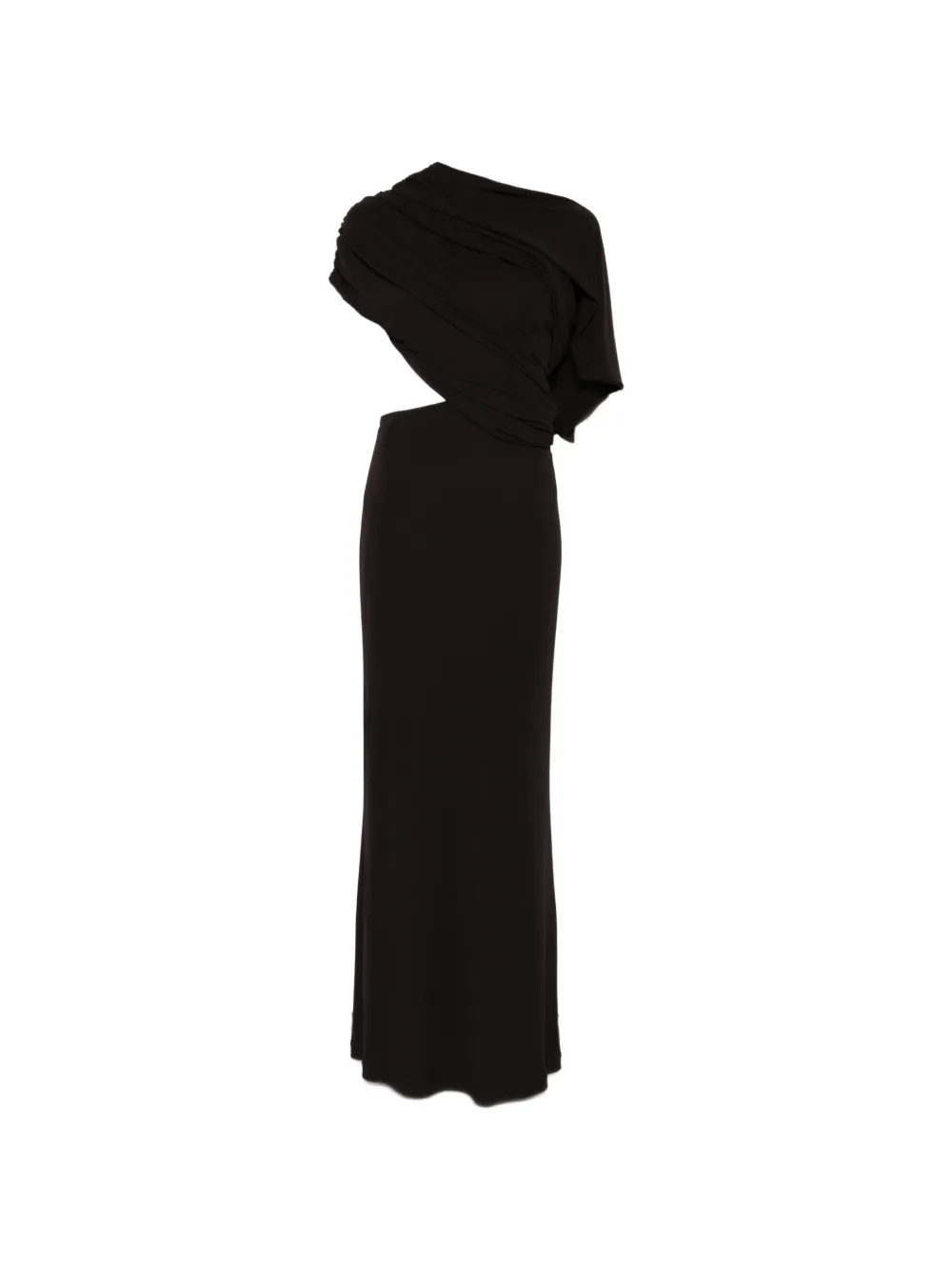 Alberta Ferretti Gonna lunga drappeggiata - Marrone
