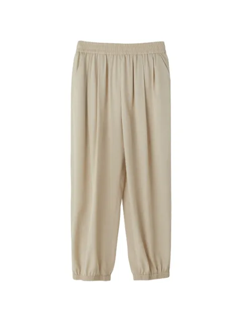 Recto pleated elasticated-cuff trousers