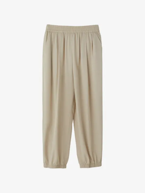 Recto pleated elasticated-cuff trousers