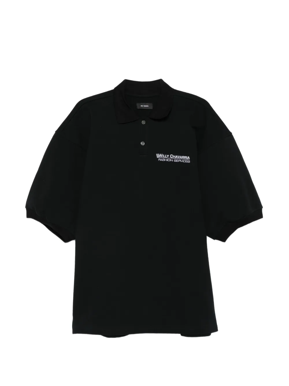 Willy Chavarria Football embroidery polo shirt - Nero