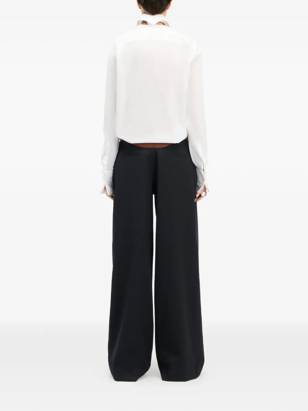 Jean Paul Gaultier Blouse met omgeslagen manchetten Wit