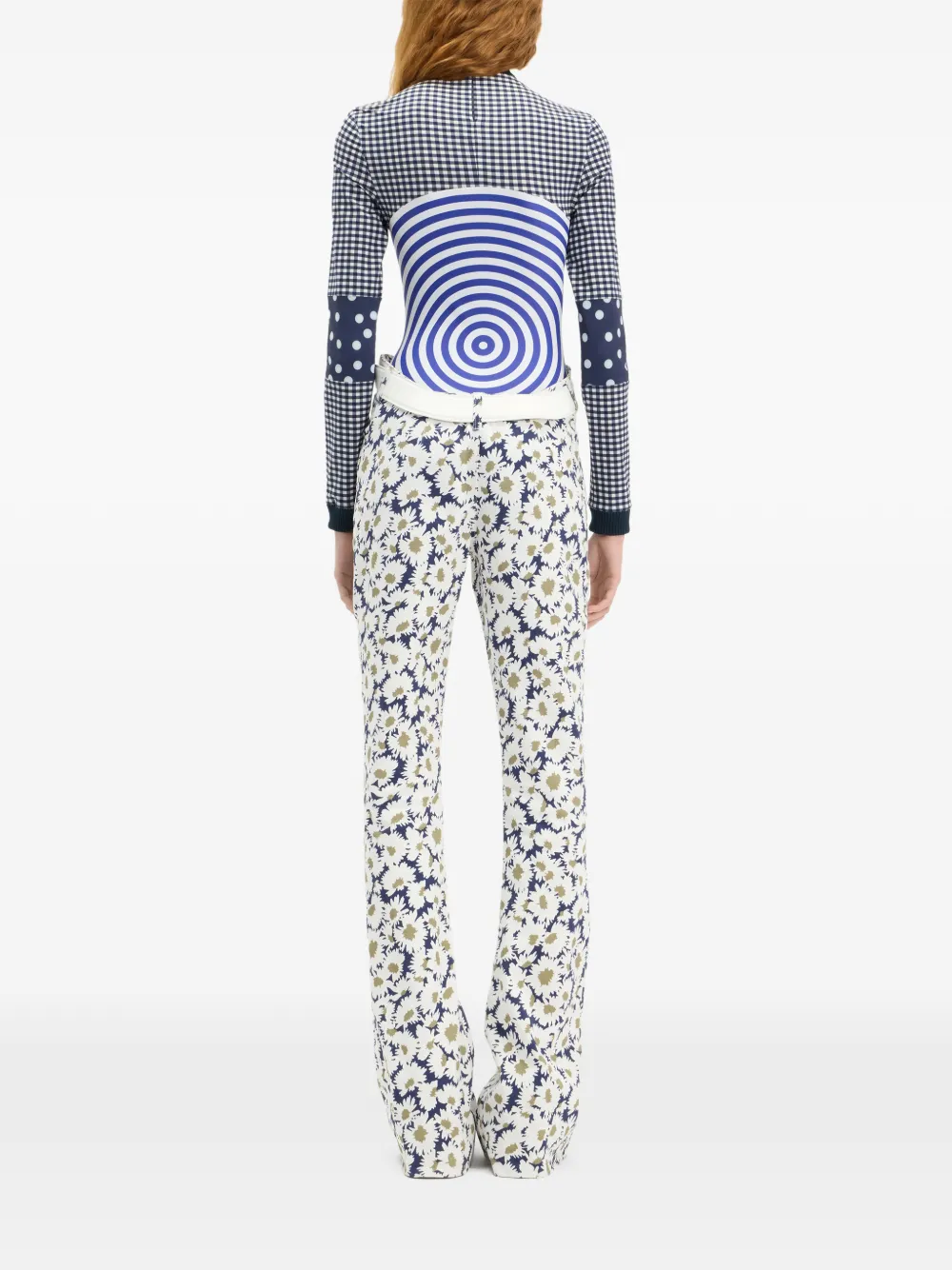 Jean Paul Gaultier Top met gingham ruit en lange mouwen Blauw