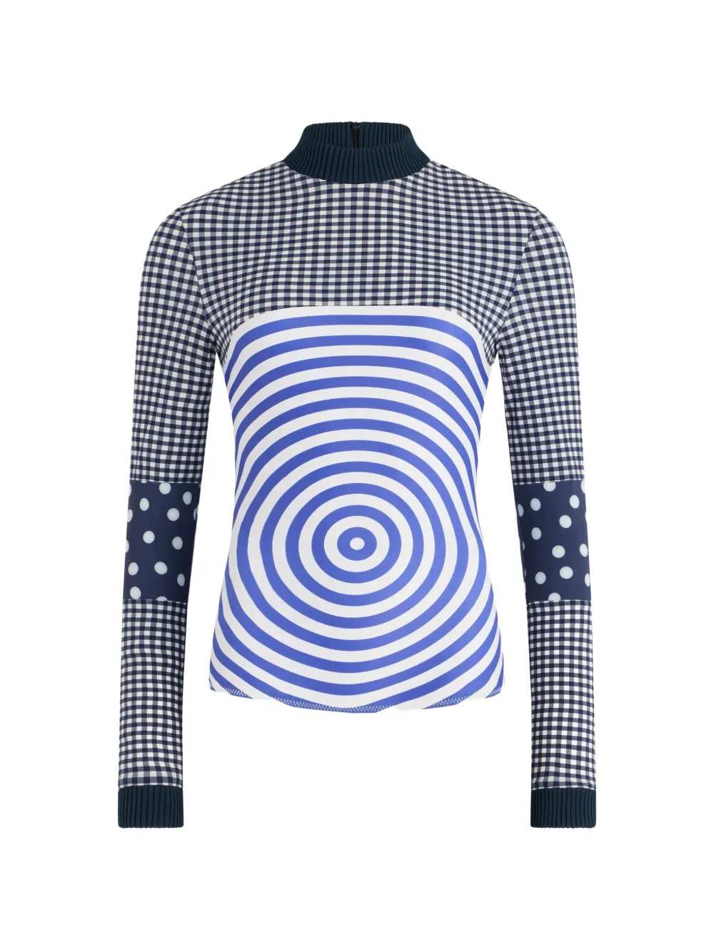 Jean Paul Gaultier Top met gingham ruit en lange mouwen Blauw