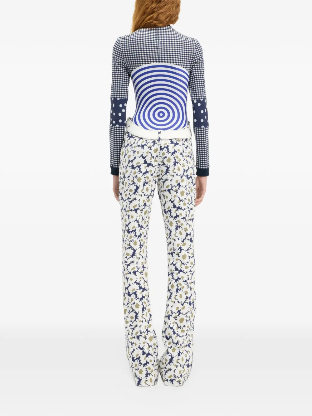 Jean Paul Gaultier Top met gingham ruit en lange mouwen Blauw