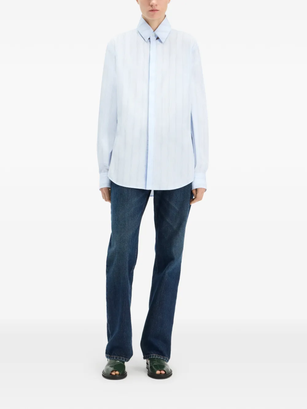  Jean Paul Gaultier Pinstriped Collar Shirt - Blue 