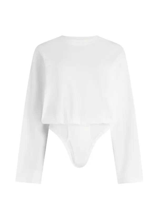 Jean Paul Gaultier Long Sleeves Bodysuit in White