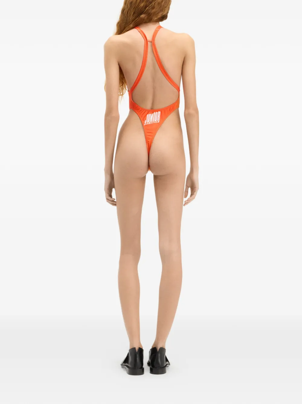 Jean Paul Gaultier Badpak met open rug en gingham ruit Oranje