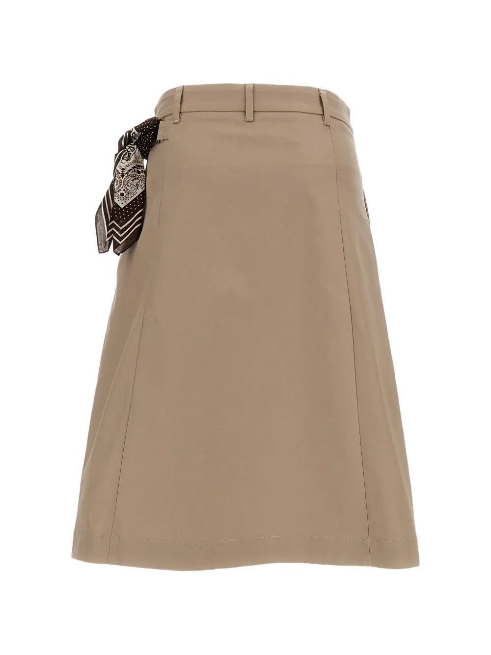  True Royal Tie-detail Midi Skirt - Neutrals 