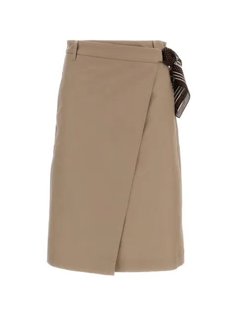 True Royal tie-detail midi skirt