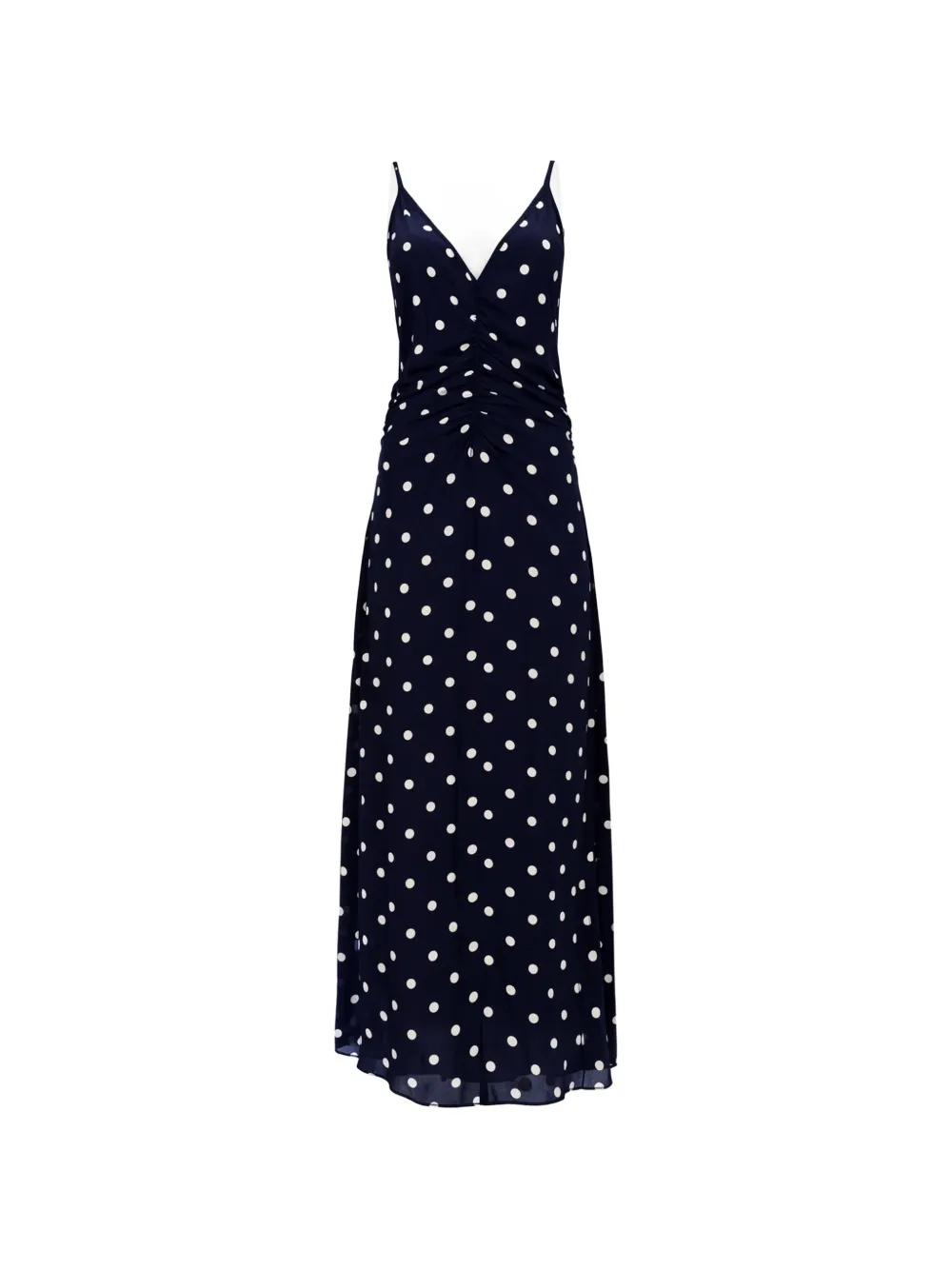 Baum Und Pferdgarten Atalia polka-dot ruched midi dress - Blu