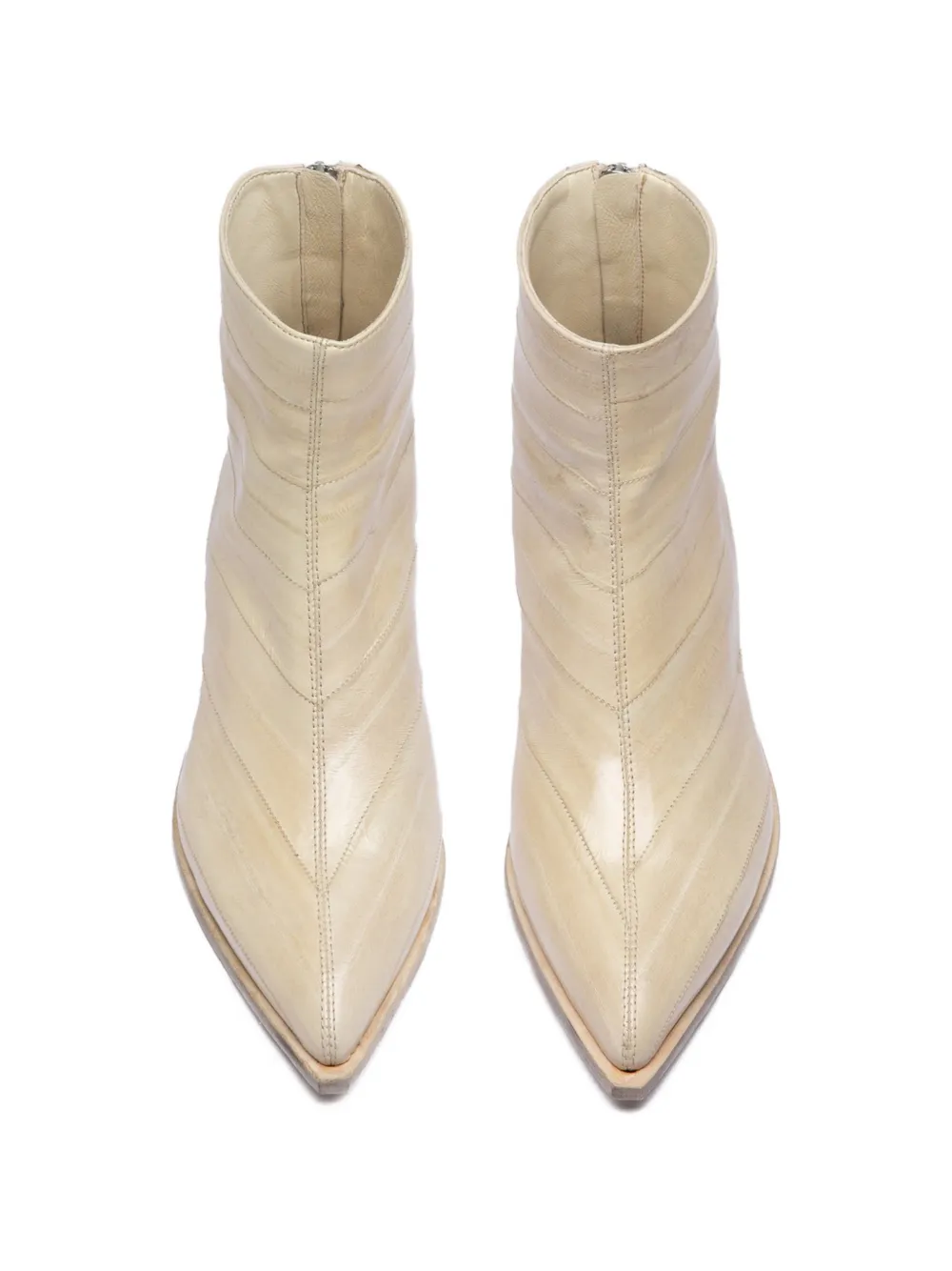 Officine Creative Noelie DD 109 enkellaarzen met puntige neus Beige