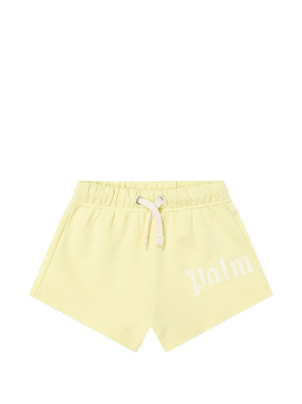 Palm Angels Kids logo-print drawstring shorts - Gelb