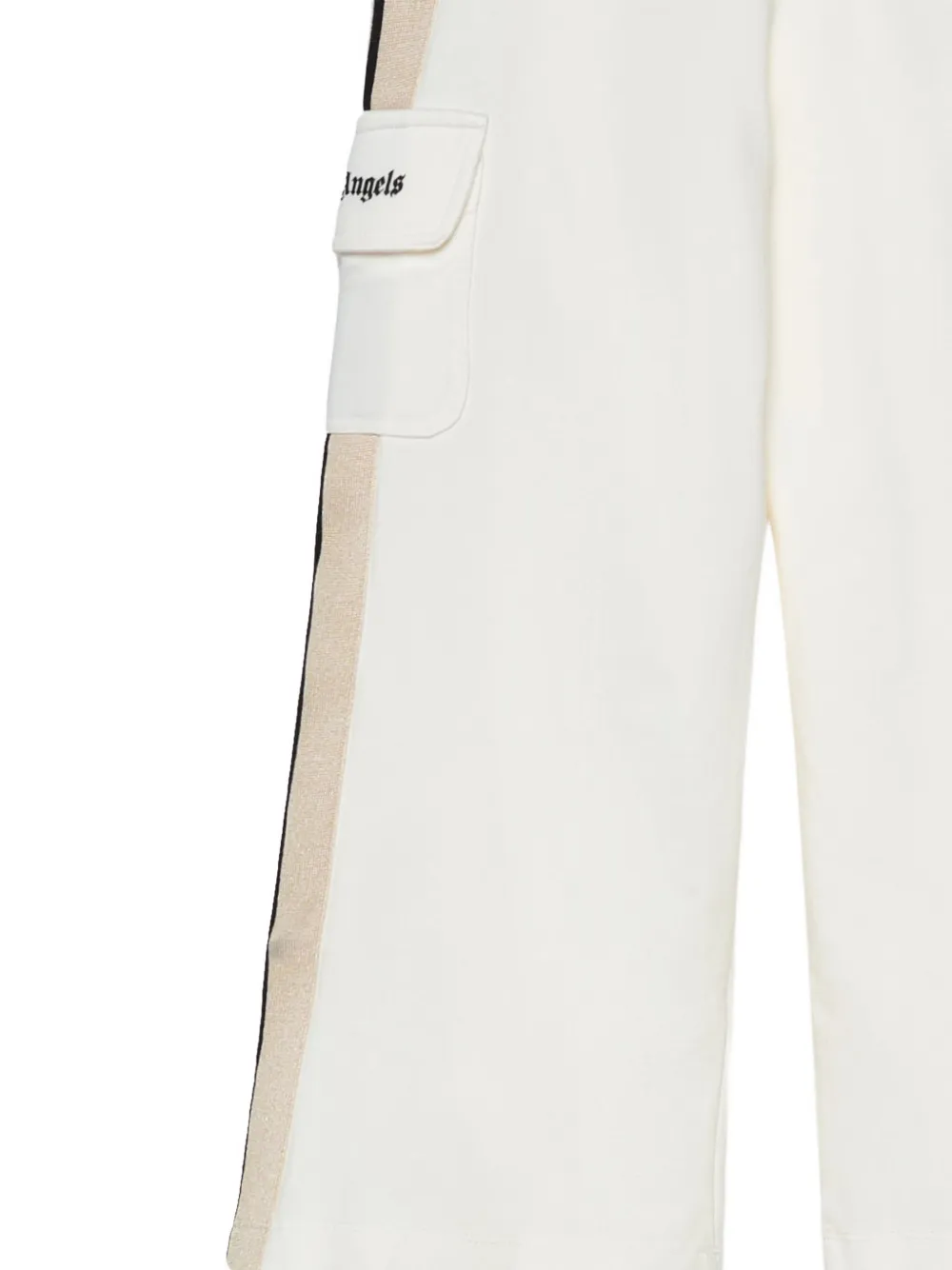 Palm Angels Kids Gestreepte cargo broek Beige