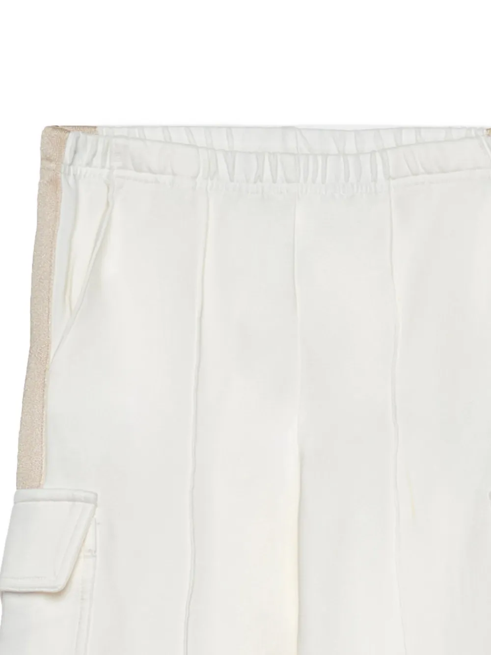 Palm Angels Kids Gestreepte cargo broek Beige