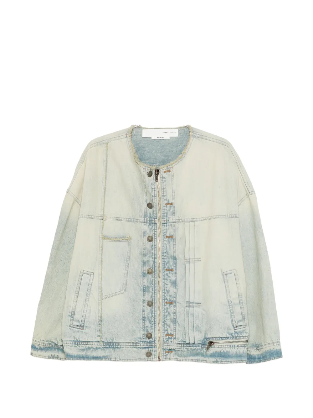 Isabel Benenato frayed-hem jacket - Blu