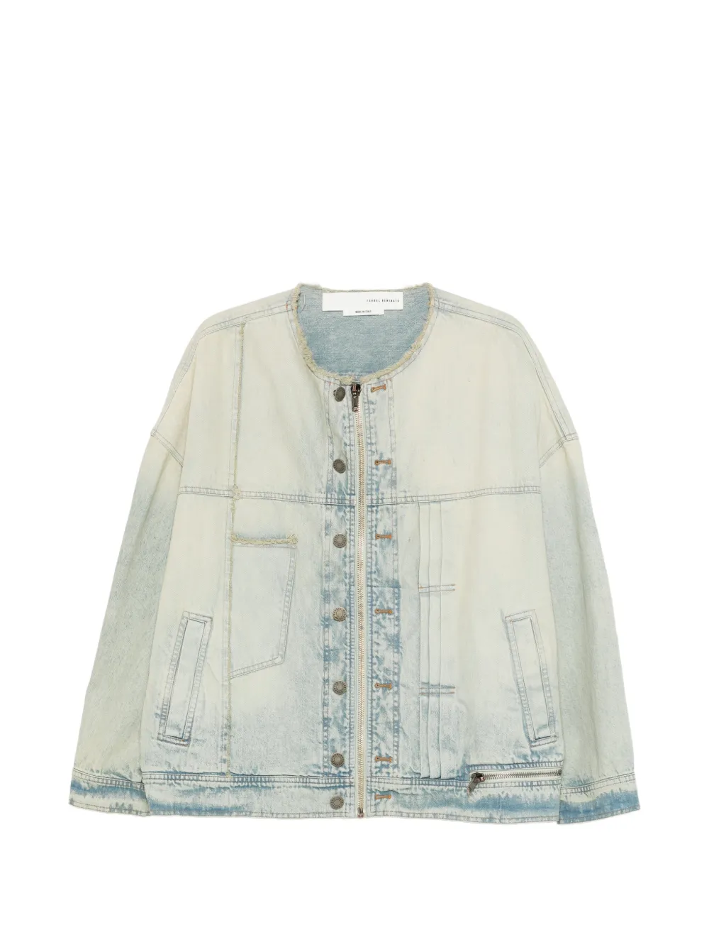 Isabel Benenato frayed-hem jacket - Blu
