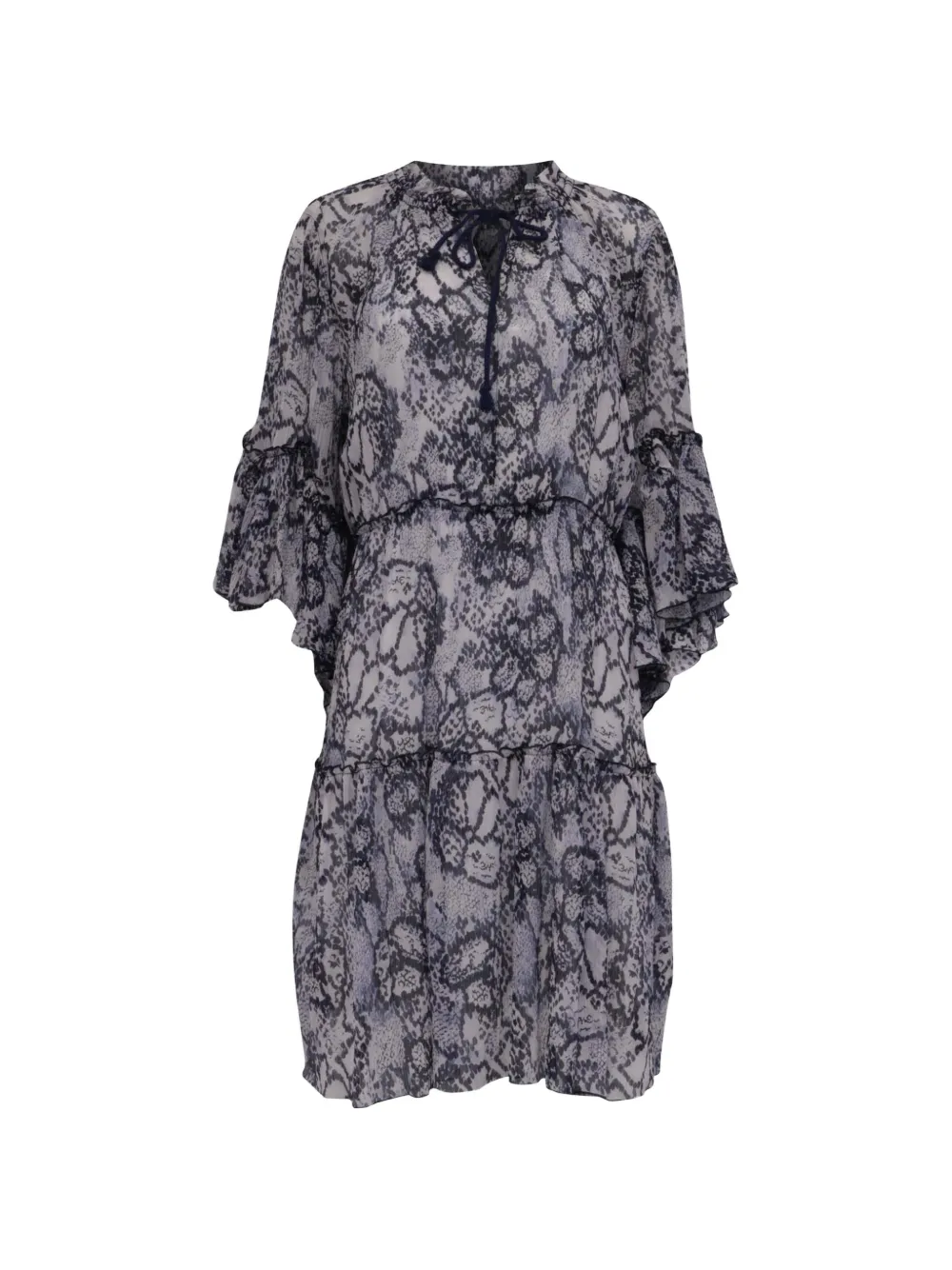 See By Chloé Vintage tie-neck ruffle dress - Grigio