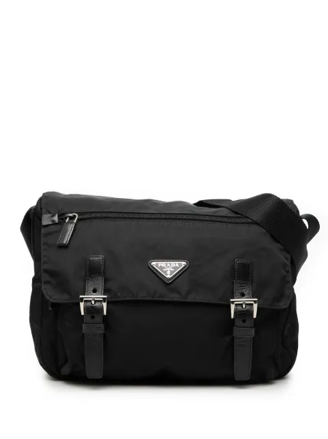 Prada Pre-Owned bolsa crossbody Messenger de Tessuto con doble hebilla y cierre 2013-2026