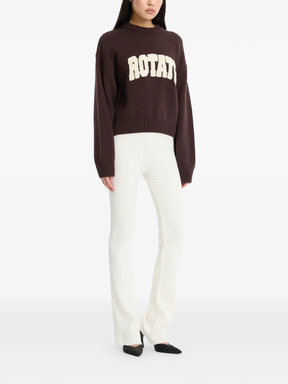 ROTATE BIRGER CHRISTENSEN Trui met logopatch Bruin