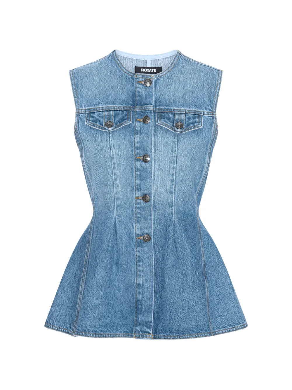 ROTATE BIRGER CHRISTENSEN Gilet denim svasato - Blu