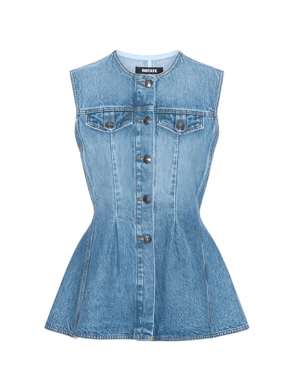 ROTATE BIRGER CHRISTENSEN flared-hem denim vest