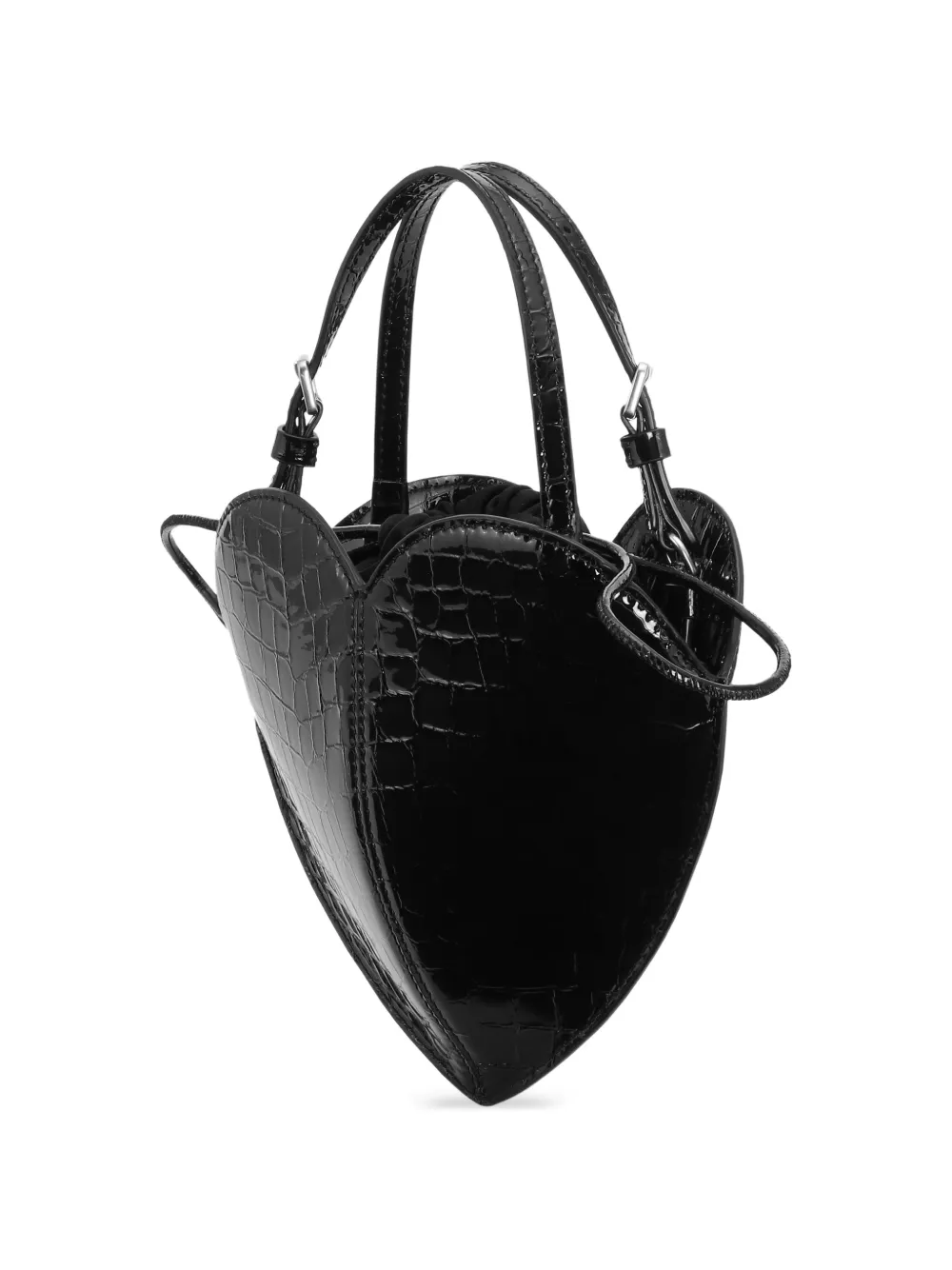 ROTATE BIRGER CHRISTENSEN The Heart tas met krokodillen-reliëf Zwart