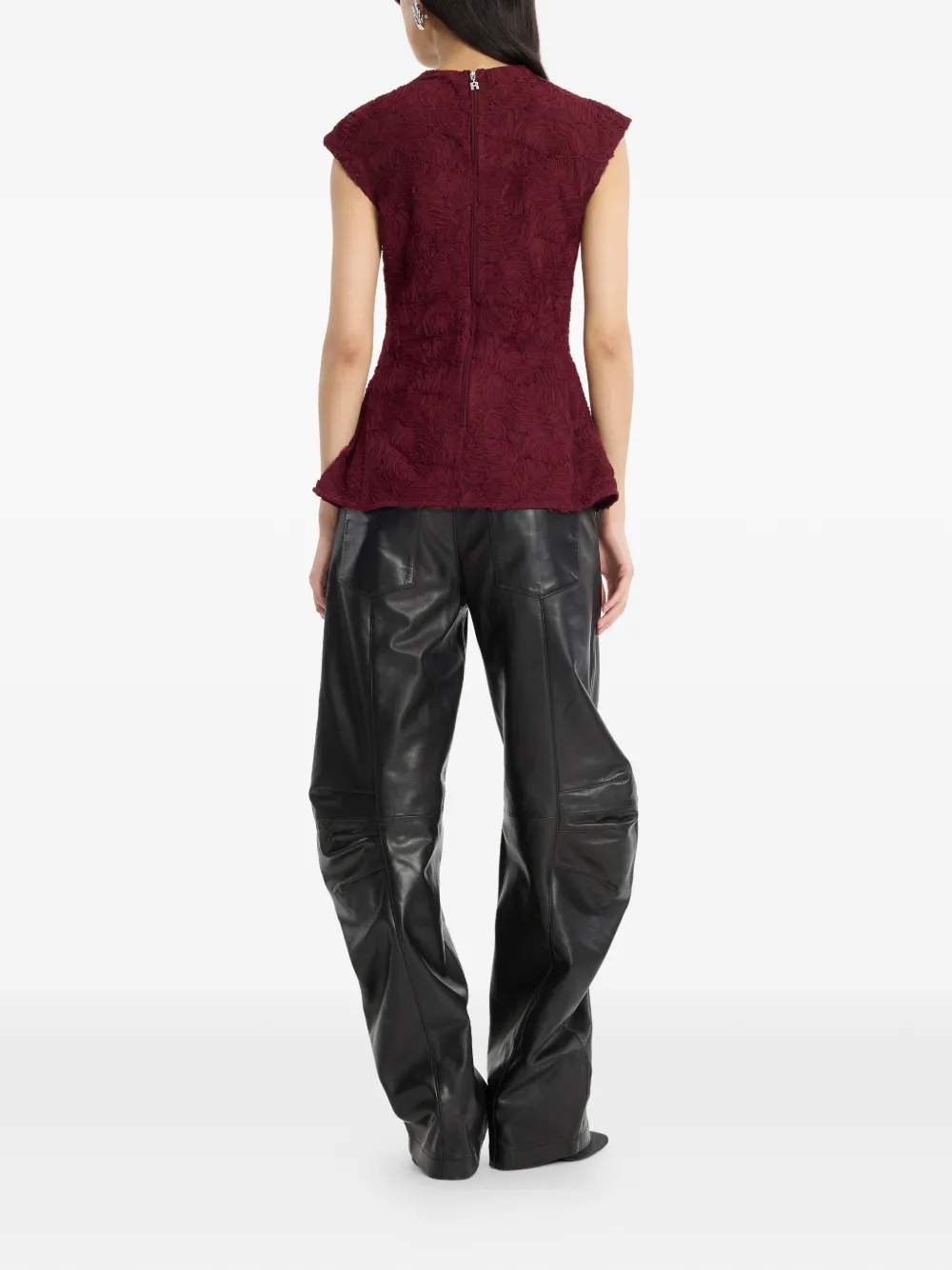 ROTATE BIRGER CHRISTENSEN Leren cargo broek Zwart