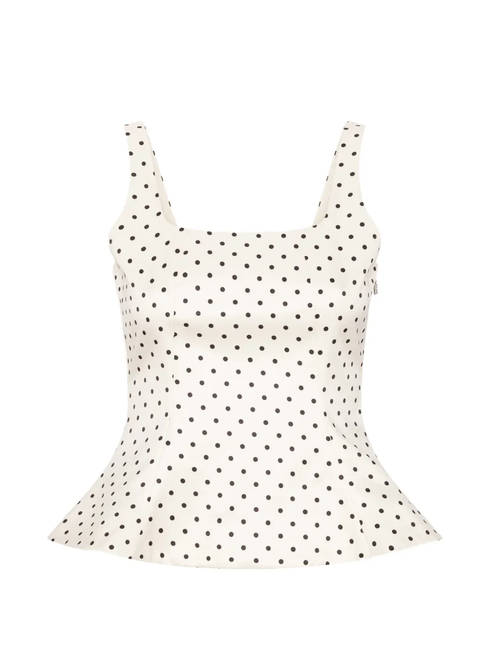 ROTATE BIRGER CHRISTENSEN Top smanicato a pois - Bianco