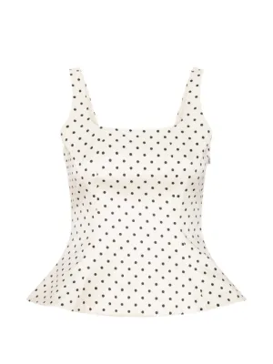GANNI ポルカドット コルセットトップ | ホワイト | FARFETCH JP