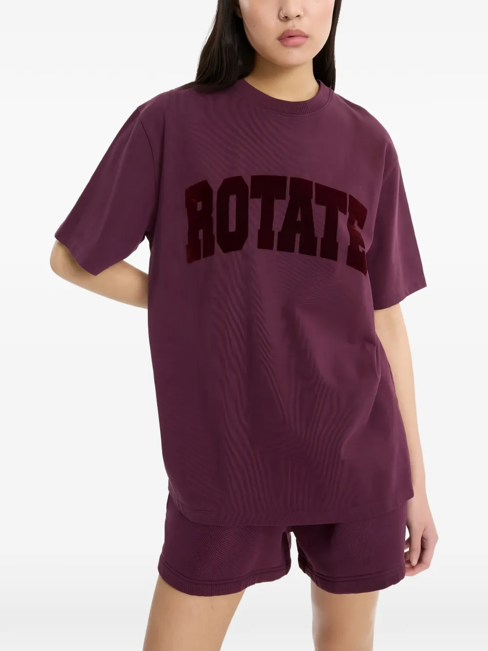 ROTATE BIRGER CHRISTENSEN Jersey oversized T-shirt Paars