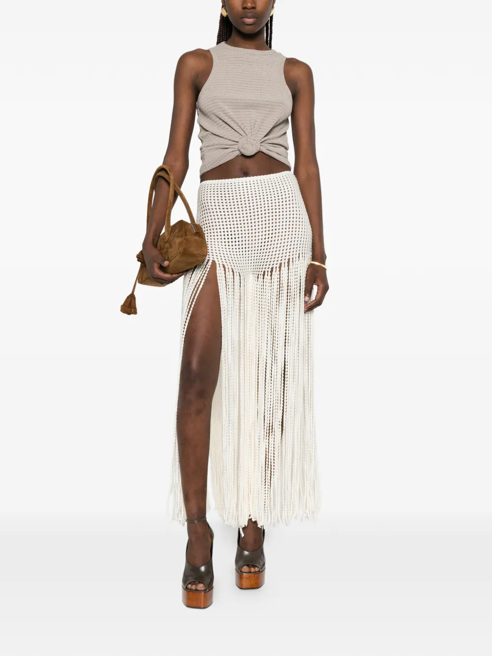 Magda Butrym Tanktop met geknoopt detail Beige