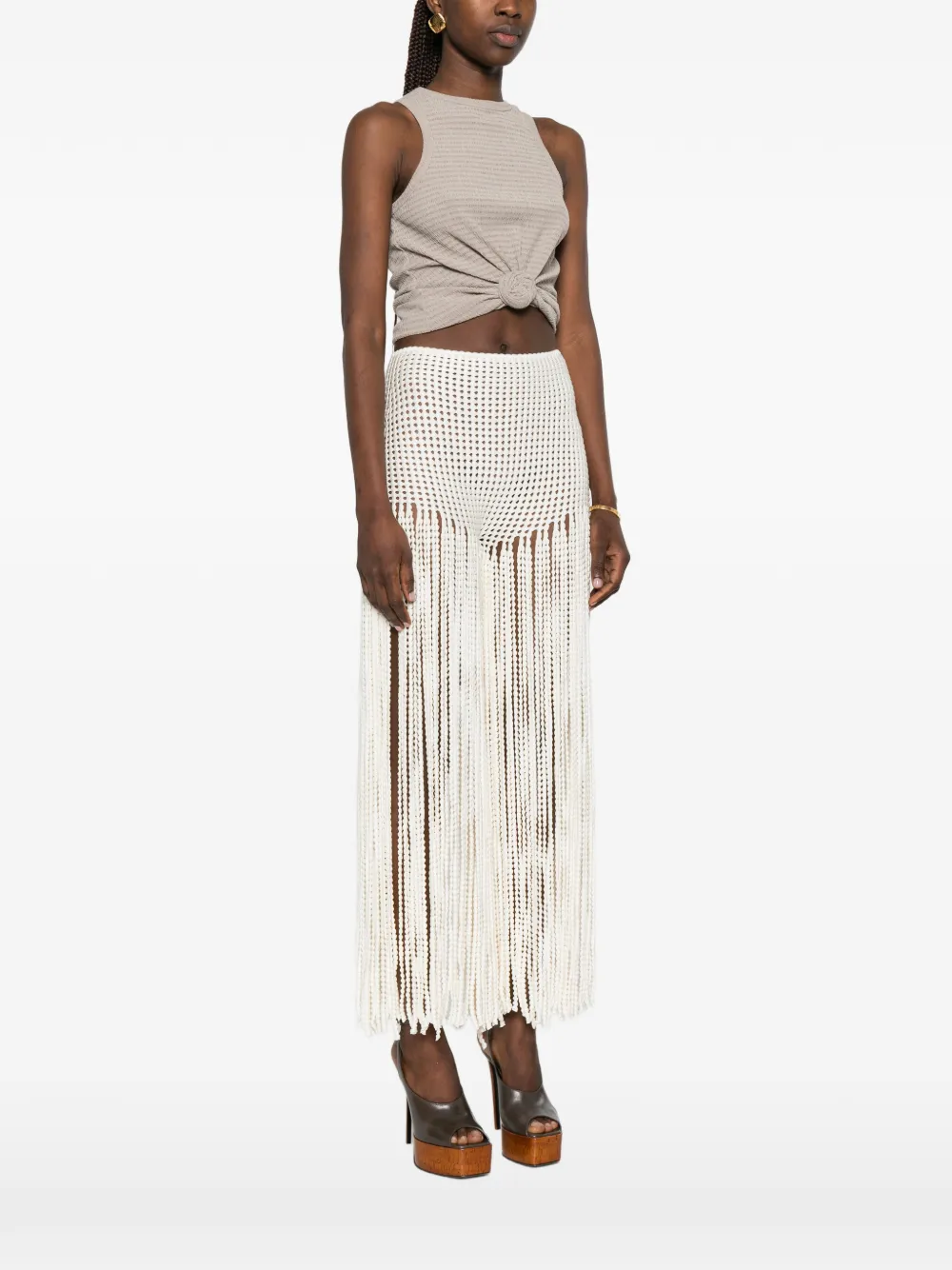 Magda Butrym Tanktop met geknoopt detail Beige