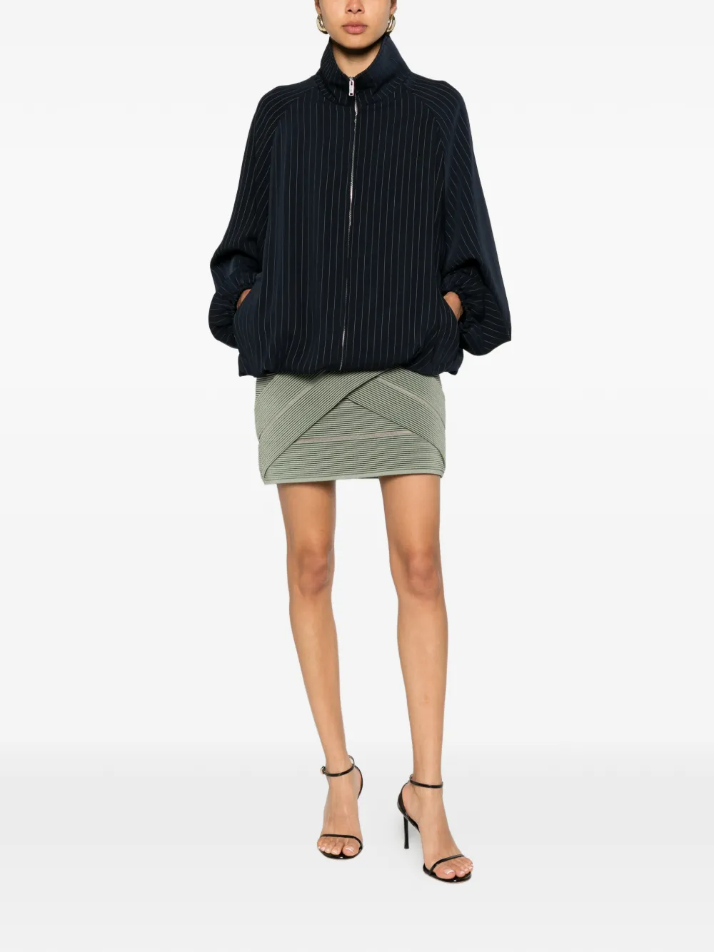 Balmain Gebreide rok met gekruiste bandjes Groen