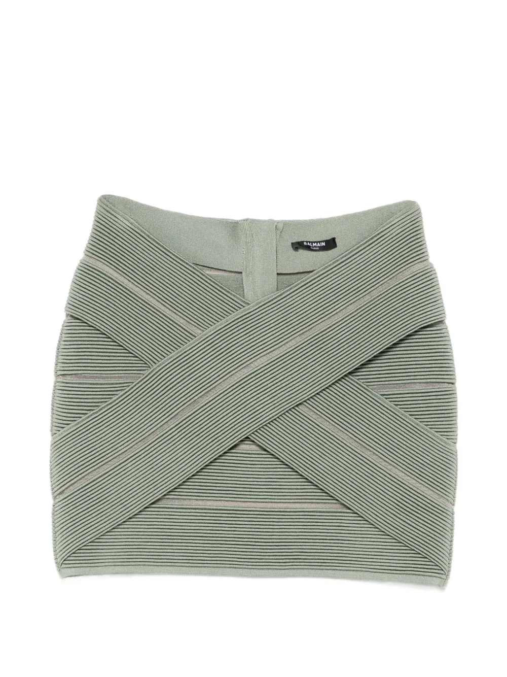 Balmain crossover knitted skirt - Grün