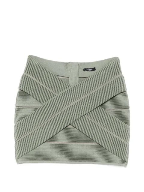 Balmain crossover knitted skirt