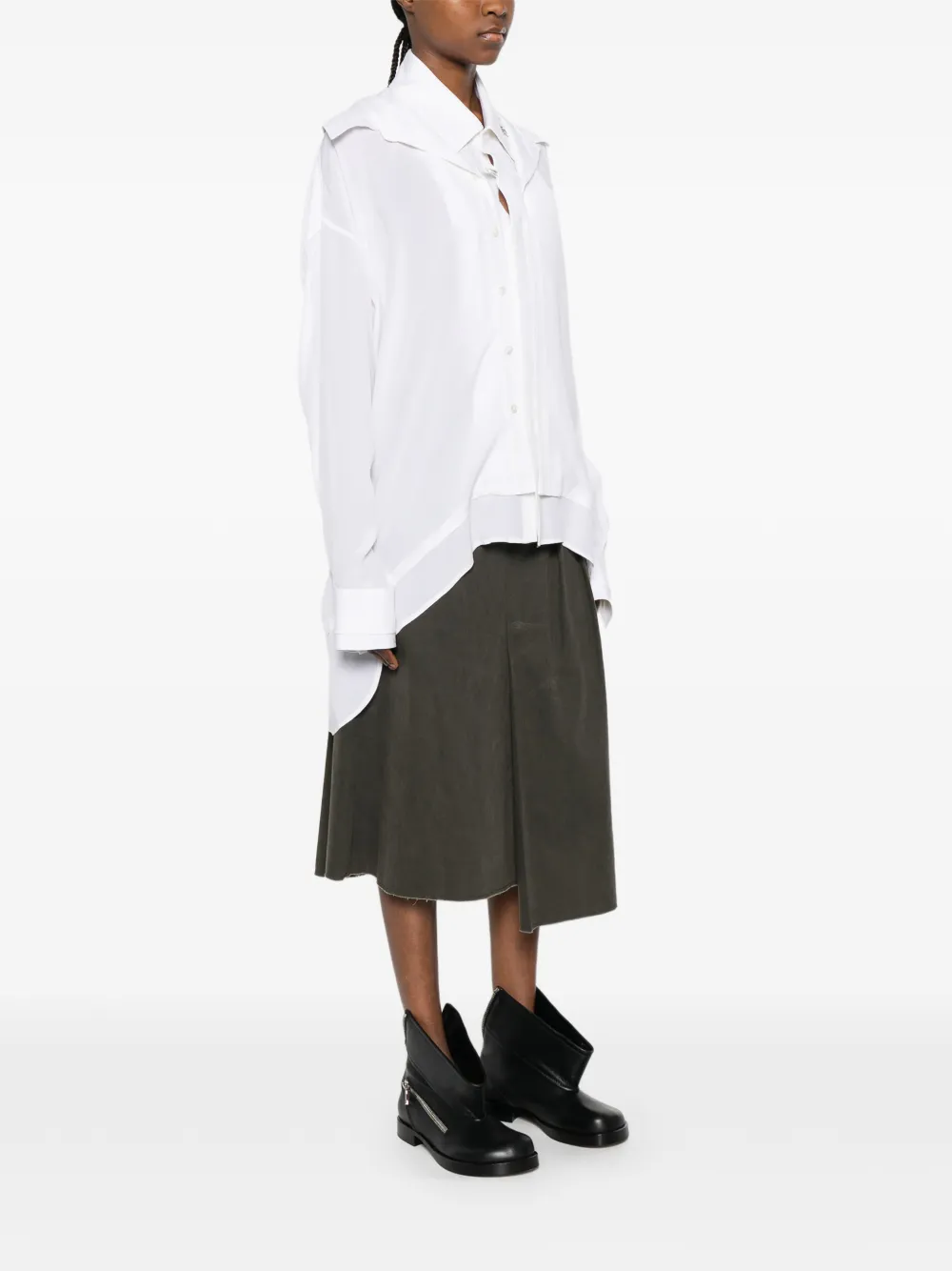 Maison MIHARA YASUHIRO Gelaagde overhemd Wit