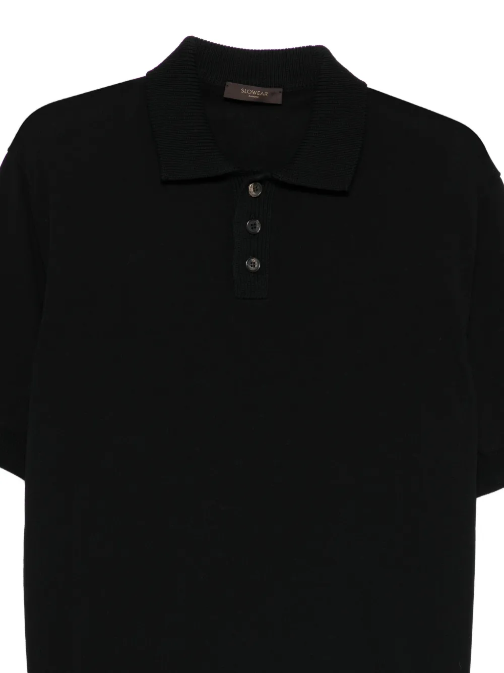 Zanone Poloshirt met korte mouwen en knoop Zwart