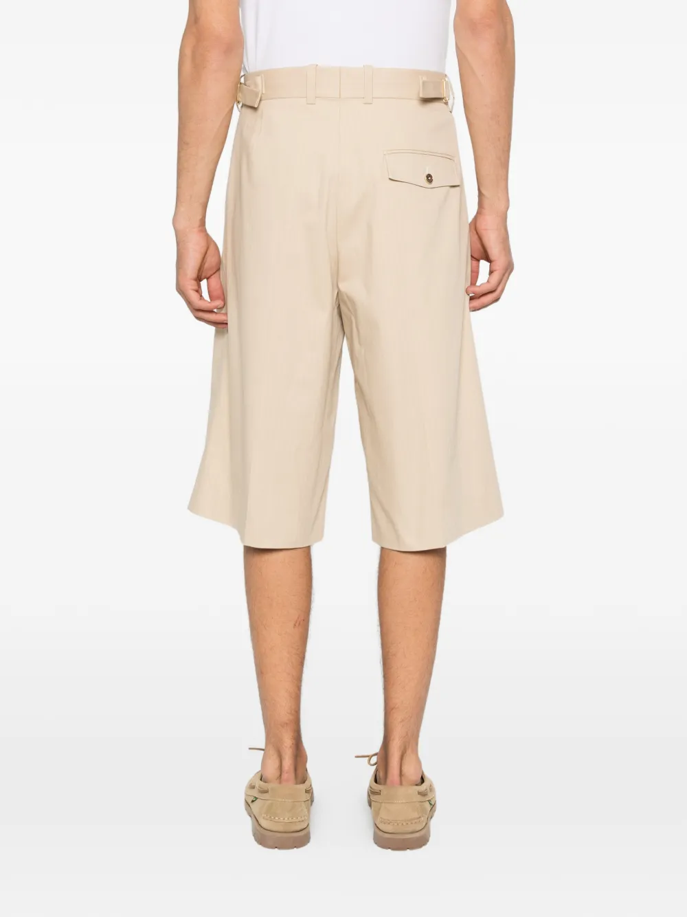 Drôle De Monsieur Geplooide shorts Beige