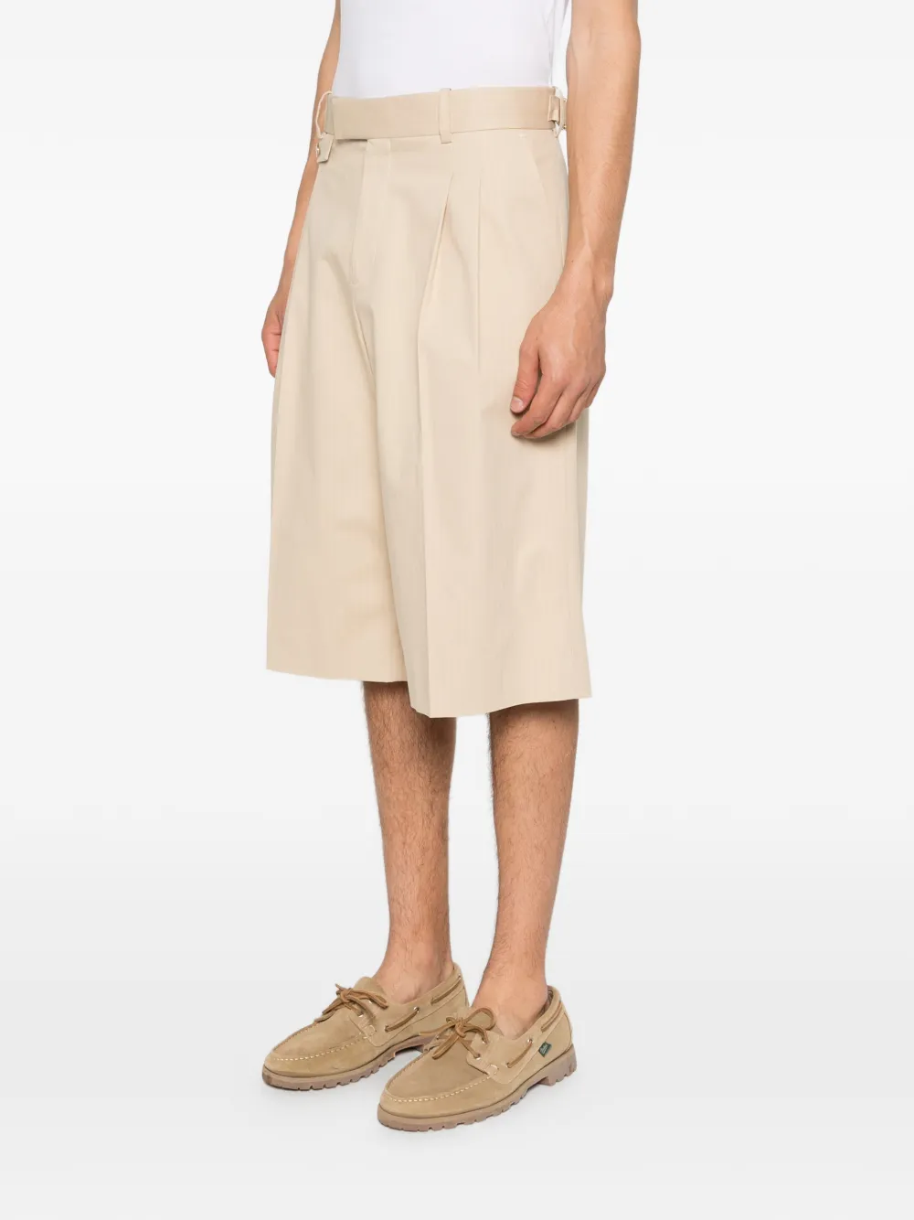Drôle De Monsieur Geplooide shorts Beige