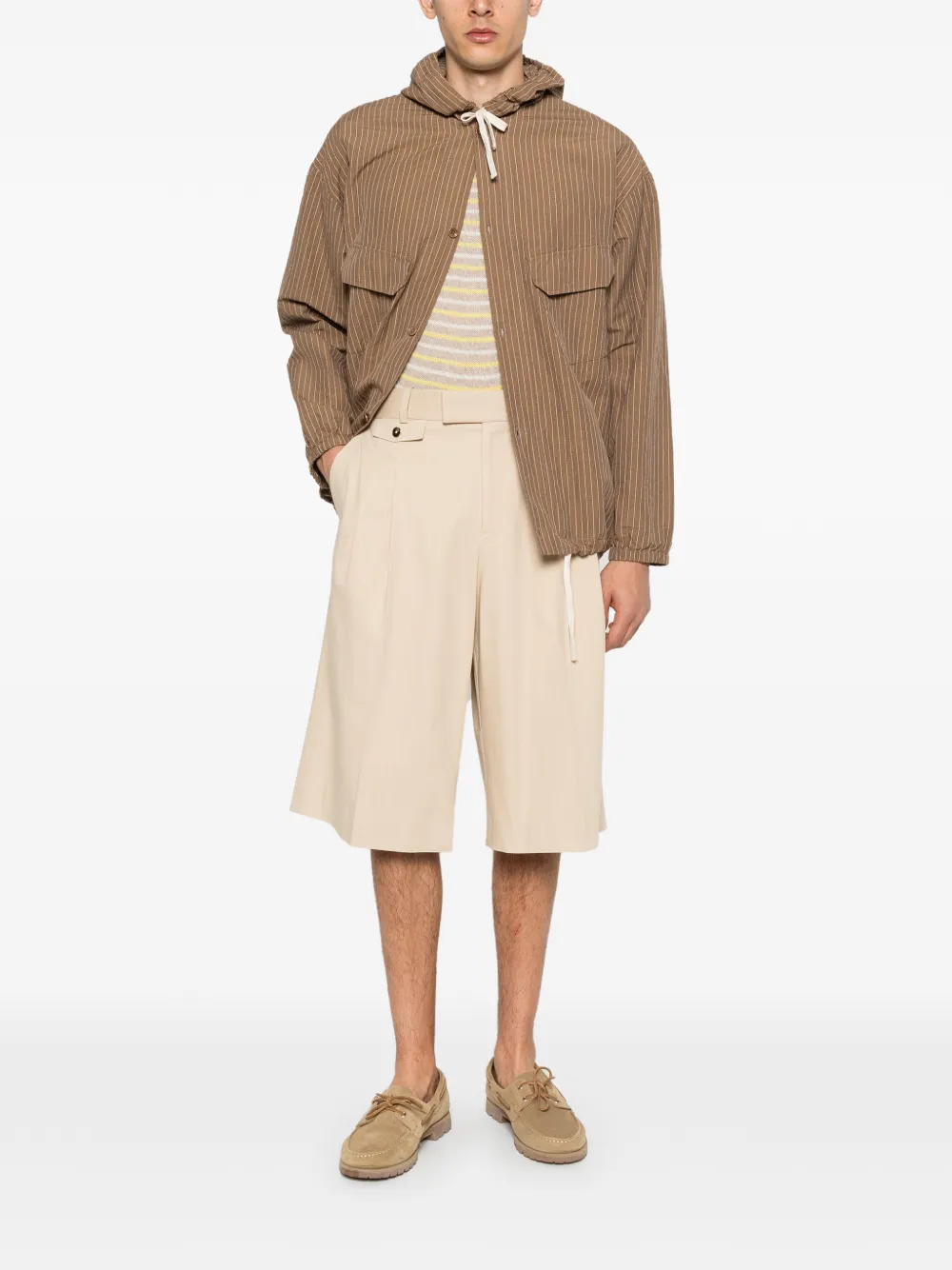 Drôle De Monsieur Geplooide shorts Beige