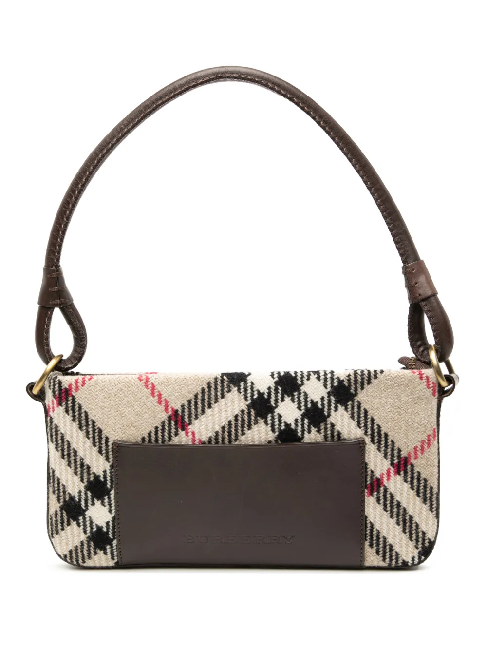 Burberry Pre-Owned 2000-2017 Supernova Check Wool shoulder bag - Marrone