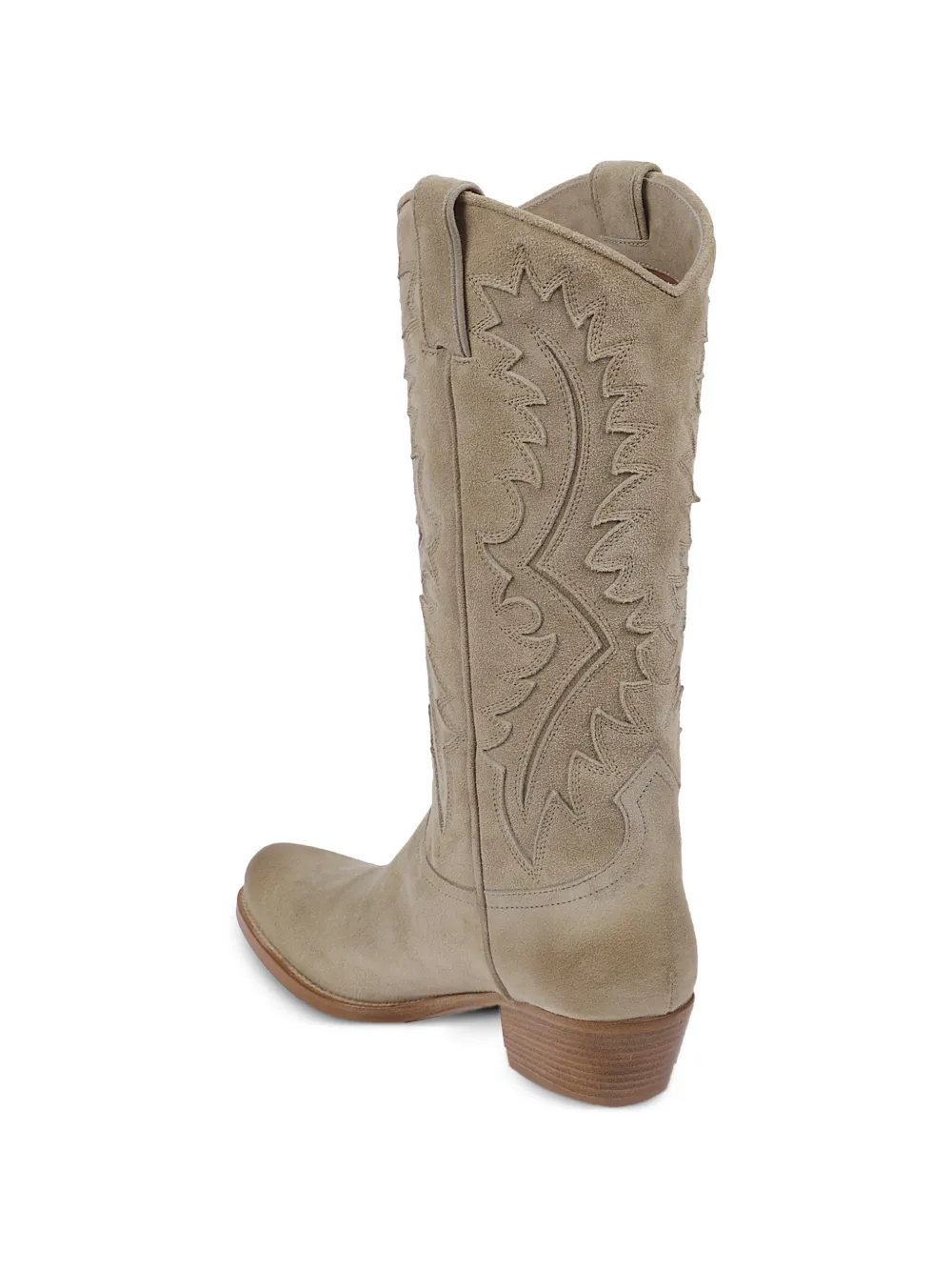 Sartore topstitched suede boots Beige