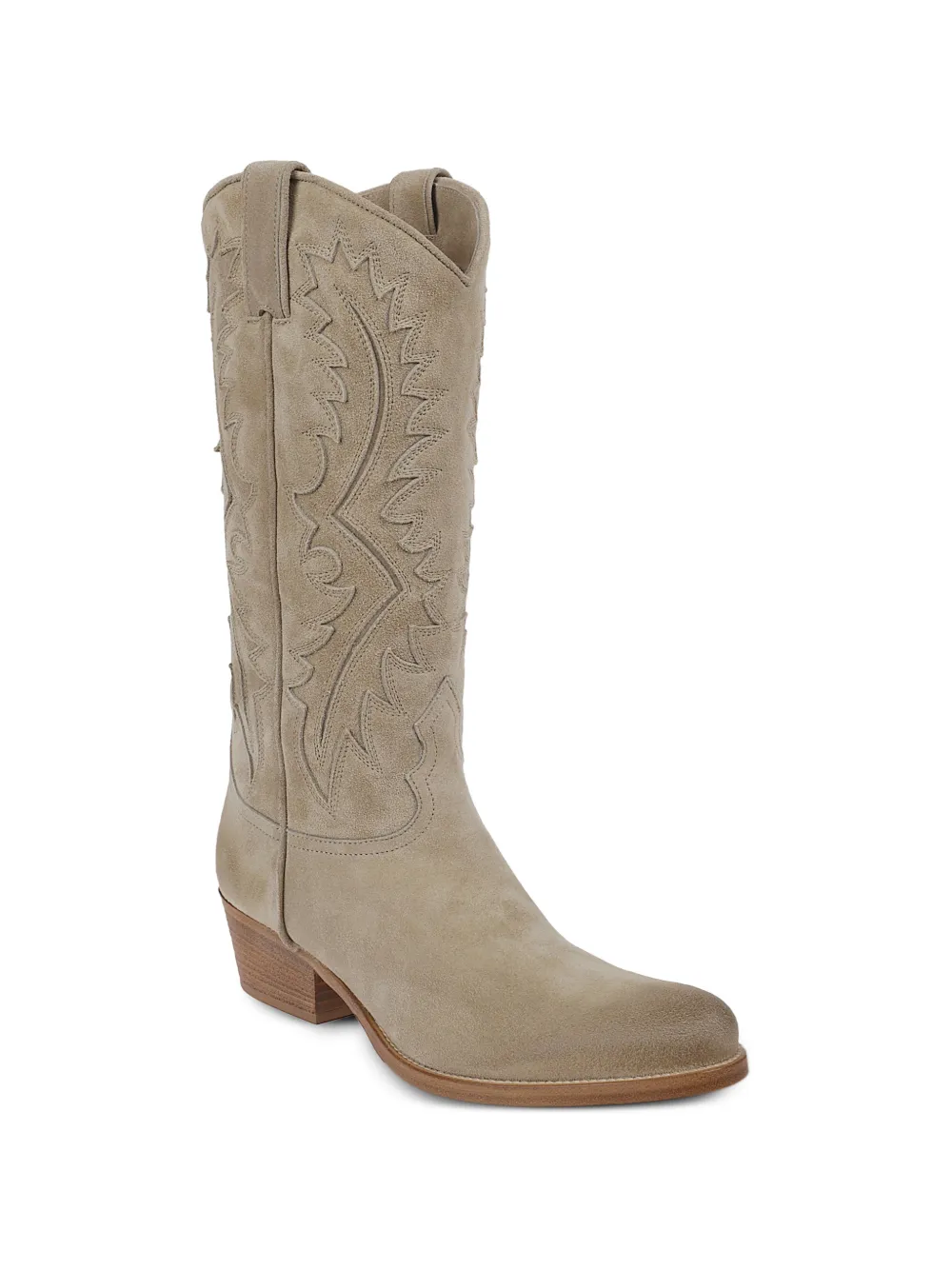 Sartore topstitched suede boots Beige
