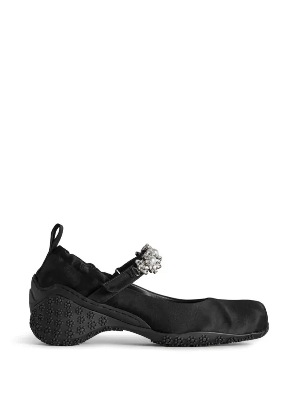 Simone Rocha Flower-embellished Ballet Flats in Black