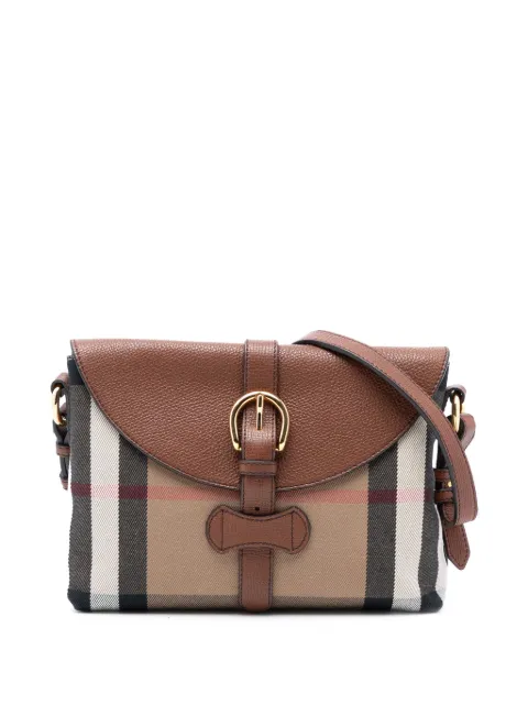Burberry Pre-Owned 2000-2017 Small House Check Canvas and Leather Horseshoe Milton crossbody bag